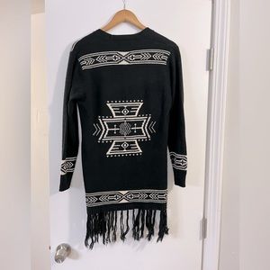 Warm tribal print cardigan